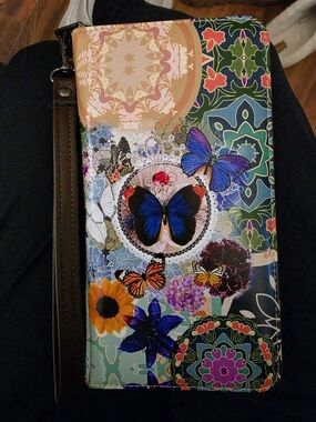 Butterfly Garden Wristlet Clutch - Multi-Color